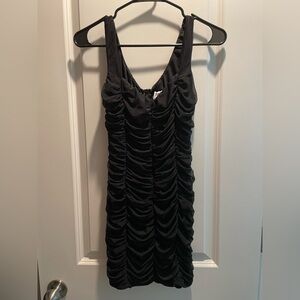 Princess Polly XX Black Ruched Dress Size US 6